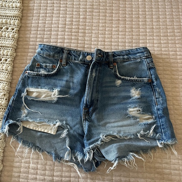 Zara Pants - Zara Blue Distressed Jean Shorts